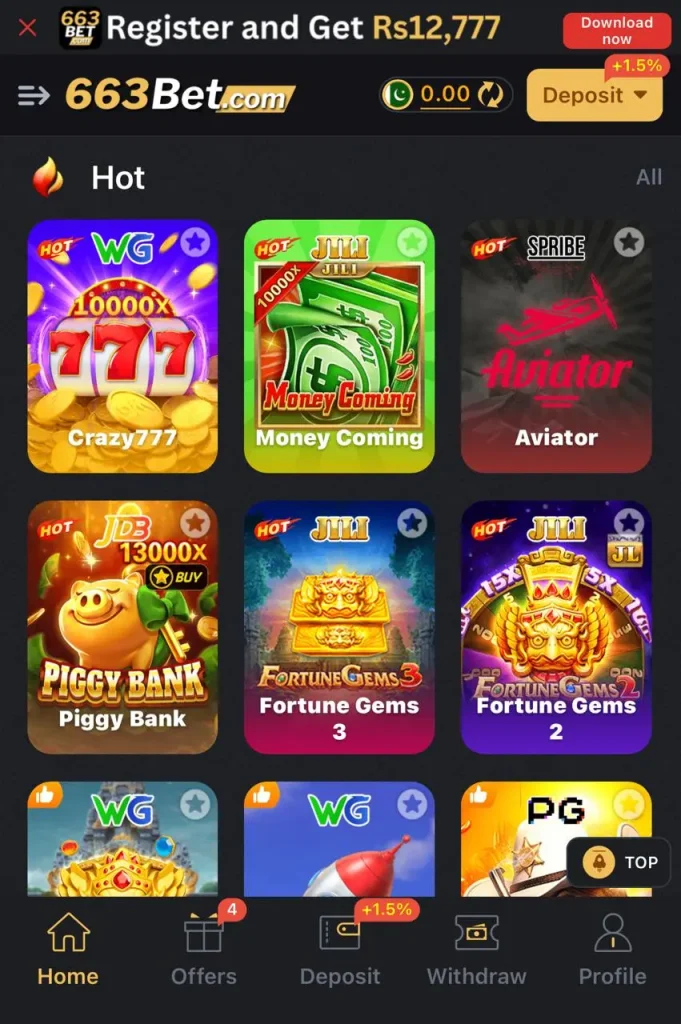 663bet game interface